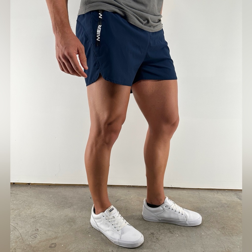 MIER / Navy Blue 3 Inch Running Shorts / Small